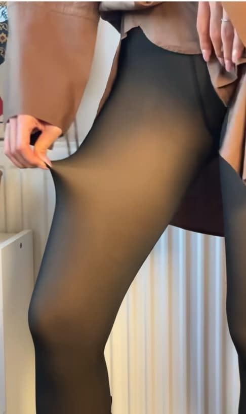 Μαύρο καλσόν με φλις επένδυση. Ισοθερμικό.