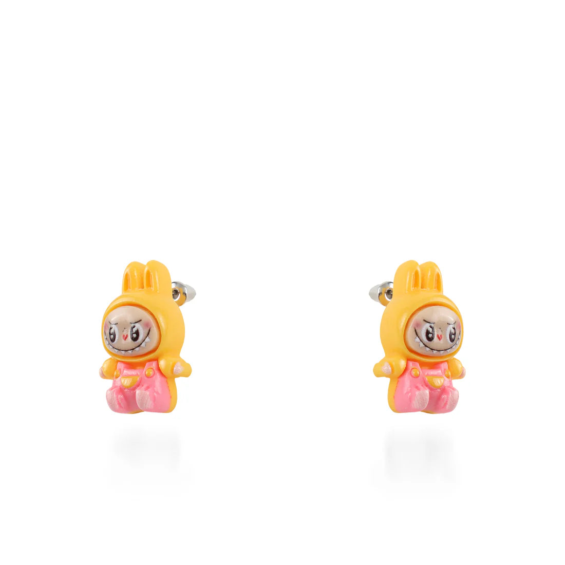 Σκουλαρίκια καρφωτά Labubu (Yellow) από ανοξείδωτο ατσάλι