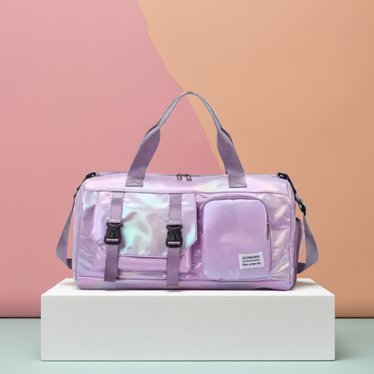 Γυναικεία τσάντα ταξιδιού λιλά μικρών αποστάσεων.