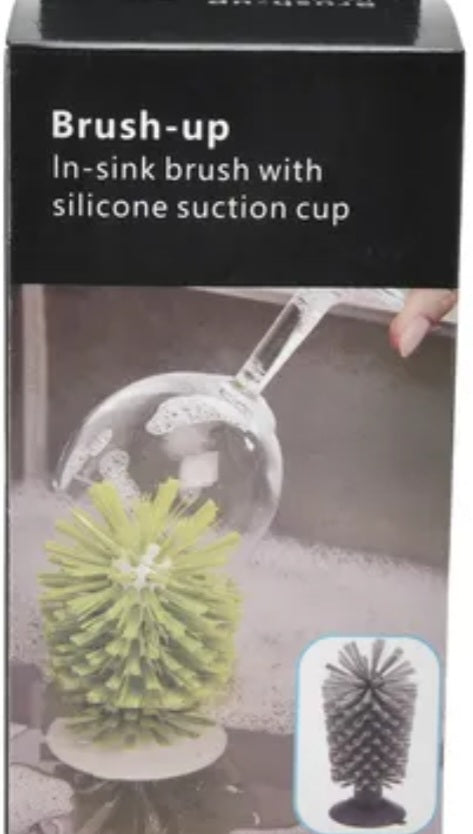 Βούρτσα καθαρισμού ποτηριών με βεντούζα σιλικόνης