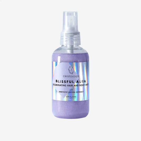 Blissful Aura illuminating hair and body mist with amethyst crystal extract