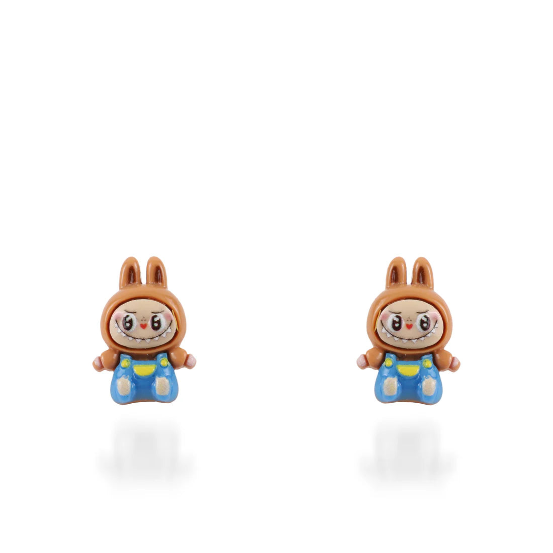 Σκουλαρίκια καρφωτά Labubu (Brown) από ανοξείδωτο ατσάλι