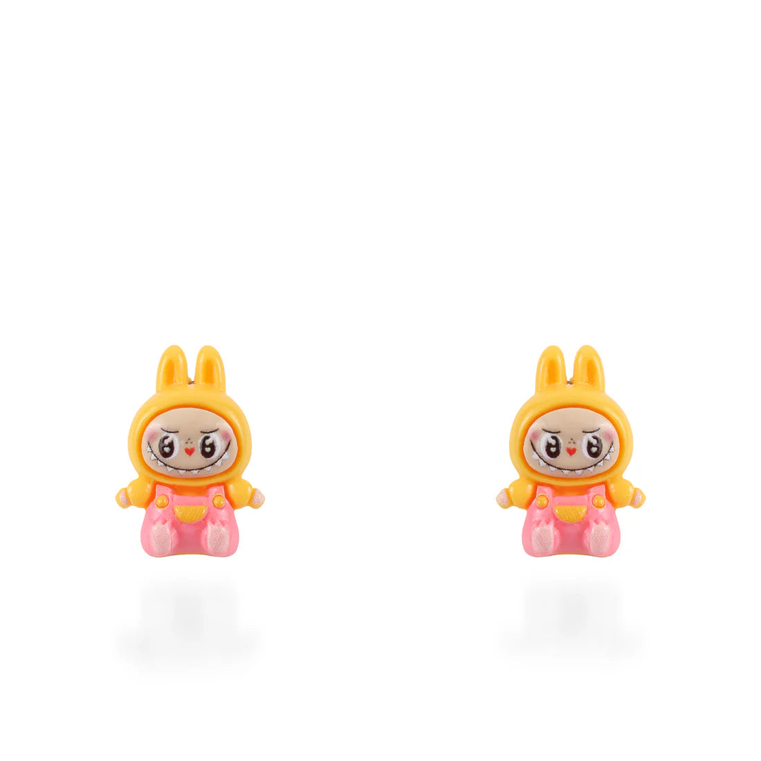 Σκουλαρίκια καρφωτά Labubu (Yellow) από ανοξείδωτο ατσάλι