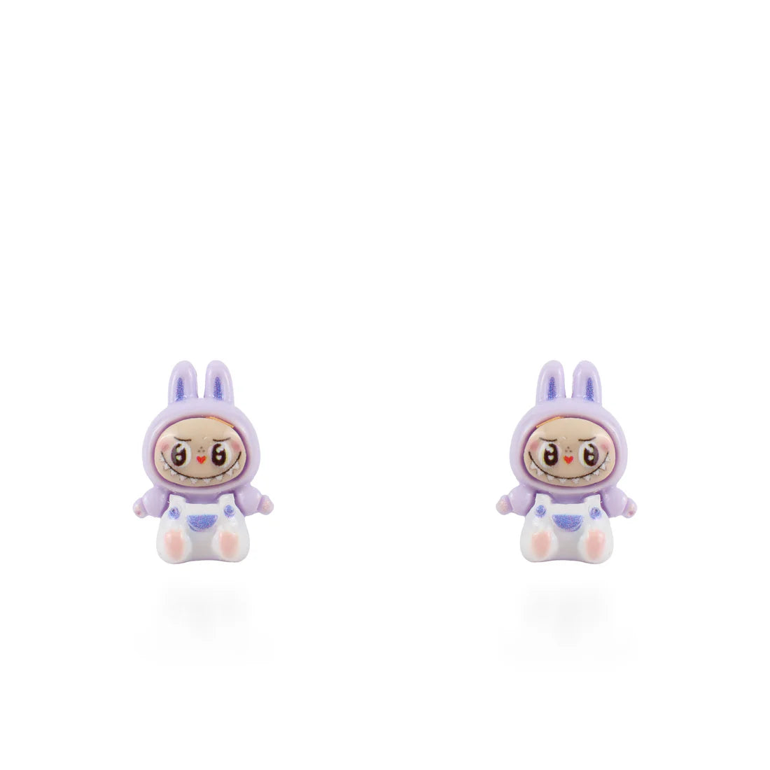 Σκουλαρίκια καρφωτά Labubu (Purple) από ανοξείδωτο ατσάλι