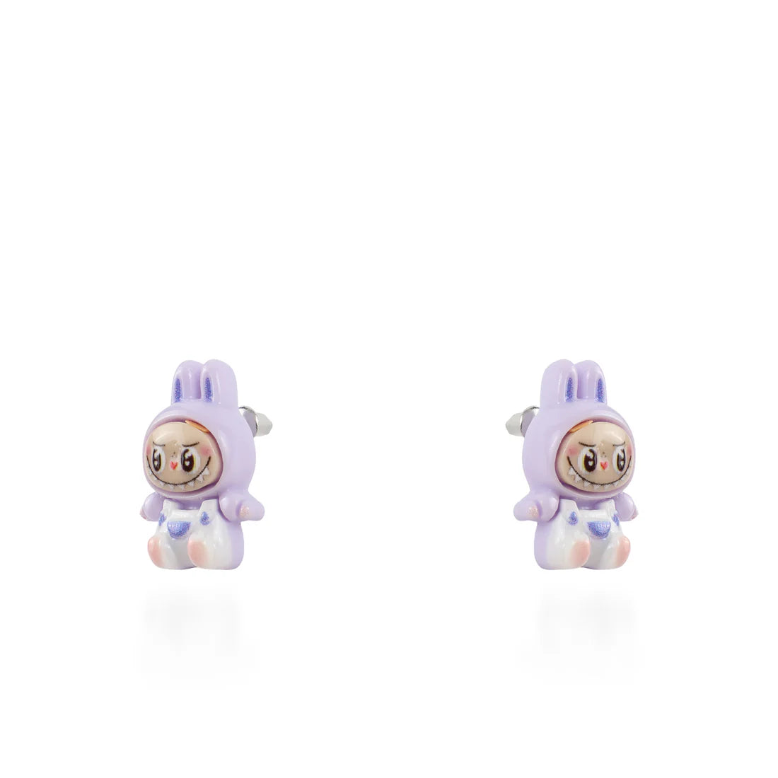 Σκουλαρίκια καρφωτά Labubu (Purple) από ανοξείδωτο ατσάλι