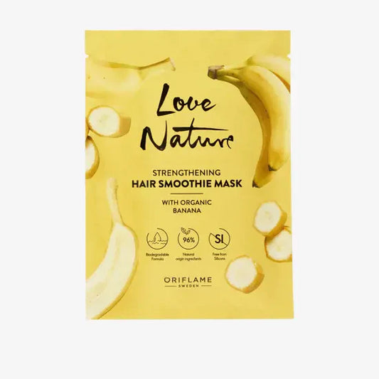 Love nature strengthening hair smoothie mask with organic banana